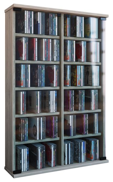 Produktbild: Holz CD DVD Stand Regal Schrank Roma Glast&uuml;r