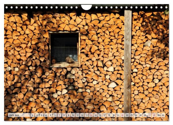 Produktbild: HOLZ - Stapel und St&auml;mme (Wandkalender 2026 DIN A4 quer), CALVENDO Monatskalender