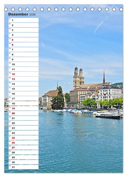 Produktbild: Schweizer Ansichten - Berge, Fl&uuml;sse und Seen in der Schweiz (Tischkalender 2026 DIN A5 hoch), CALVENDO Monatskalender