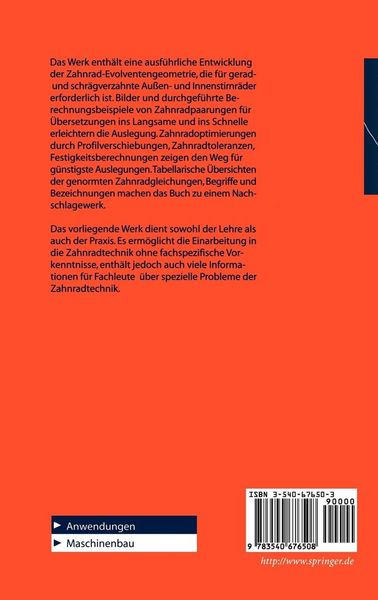 Produktbild: Zahnradtechnik Stirnrad- Evolventenverzahnungen