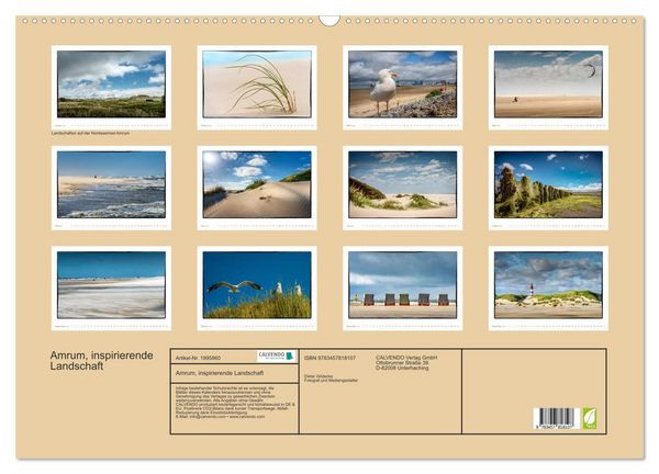 Produktbild: Amrum, inspirierende Landschaft (Wandkalender 2026 DIN A2 quer), CALVENDO Monatskalender