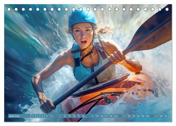 Produktbild: Kayak Wildwasser Sport (Tischkalender 2026 DIN A5 quer), CALVENDO Monatskalender