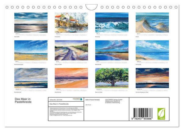 Produktbild: Das Meer in Pastellkreide (Wandkalender 2026 DIN A4 quer), CALVENDO Monatskalender