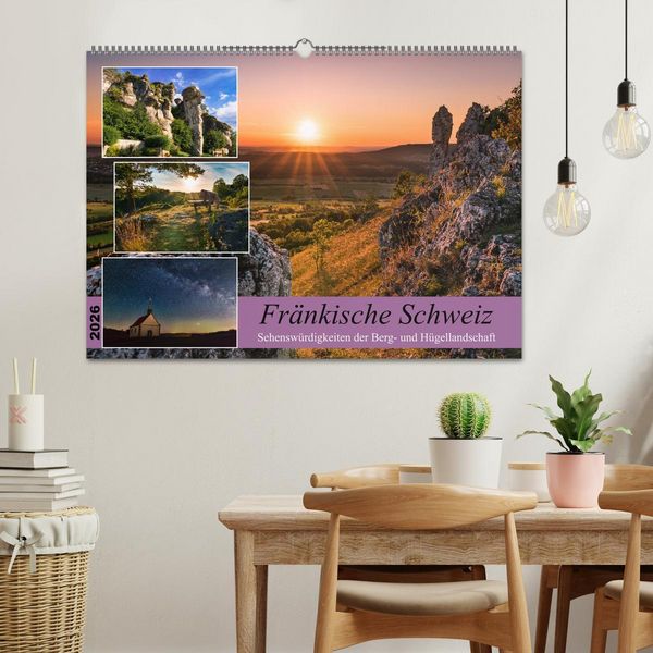 Produktbild: Fr&auml;nkische Schweiz - Sehensw&uuml;rdigkeiten der Berg- und H&uuml;gellandschaft (Wandkalender 2026 DIN A2 quer), CALVENDO Monatskalender