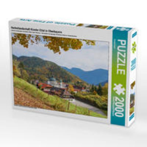 CALVENDO Puzzle Herbstlandschaft Kloster Ettal in Oberbayern 2000 Teile Puzzle quer | 2000 Teile Lege-Größe 90 × 67 cm Foto-Puzzle für glückliche Stunden