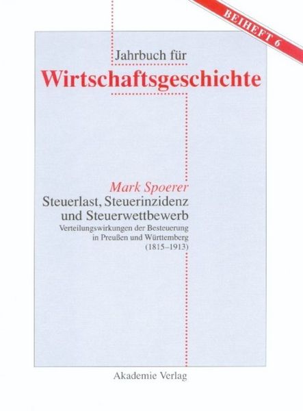 Produktbild: Steuerlast, Steuerinzidenz und Steuerwettbewerb