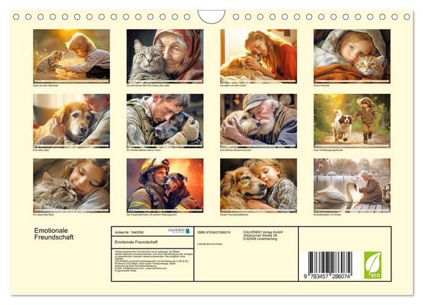 Produktbild: Emotionale Freundschaft (Wandkalender 2026 DIN A4 quer), CALVENDO Monatskalender