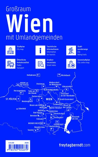 Produktbild: Freytag & berndt Stadtatlas Wien Gro&szlig;raum, St&auml;dteatlas 2026/2027 1:20.000