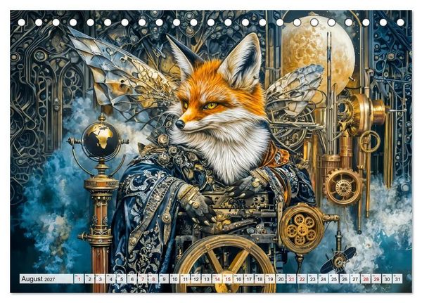 Produktbild: Steampunk Fabelwelten - Magische Kreaturen in Fantasiewelten (Tischkalender 2027 DIN A5 quer), CALVENDO Monatskalender
