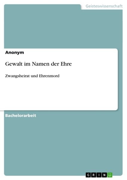 Produktbild: Gewalt im Namen der Ehre