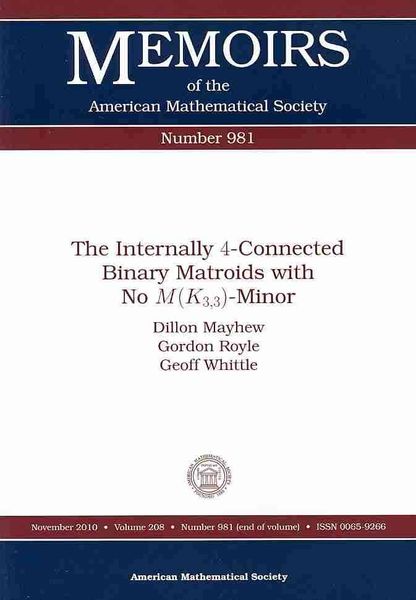 Produktbild: The Internally 4-Connected Binary Matriods with No M(K3,3)-Minor