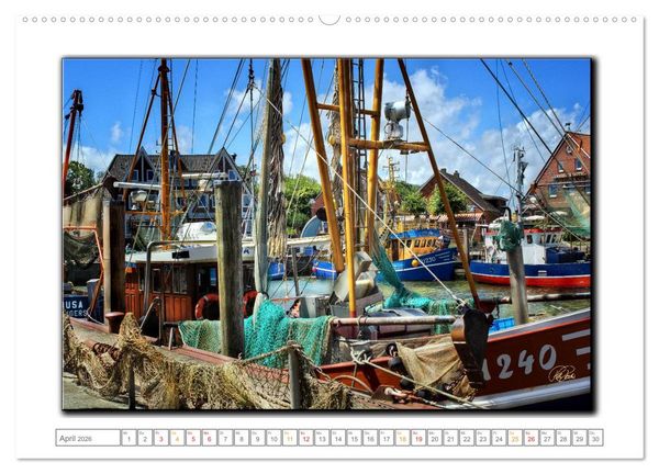 Produktbild: Ostfriesland - die bezaubernden alten H&auml;fen (hochwertiger Premium Wandkalender 2026 DIN A2 quer), Kunstdruck in Hochglanz