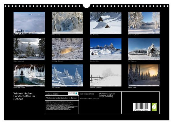 Produktbild: Winterm&auml;rchen Landschaften im Schnee (Wandkalender 2026 DIN A3 quer), CALVENDO Monatskalender