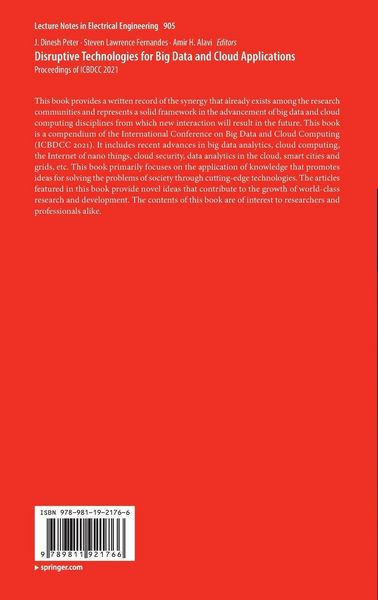 Produktbild: Disruptive Technologies for Big Data and Cloud Applications