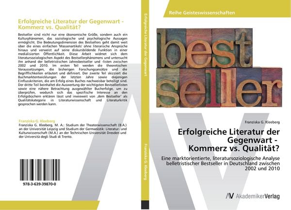 AV Akademikerverlag Erfolgreiche Literatur der Gegenwart - Kommerz vs. Qualität?