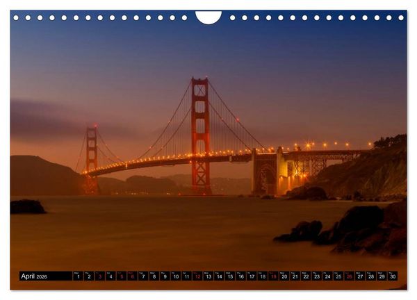 Produktbild: GOLDEN GATE BRIDGE Fascinating San Francisco (Wall Calendar 2026 DIN A4 landscape), CALVENDO 12 Month Wall Calendar
