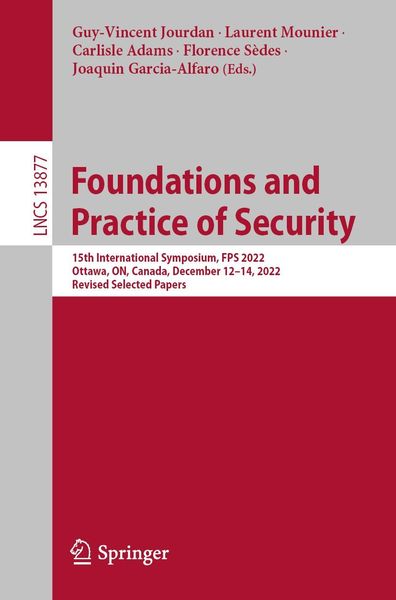 Produktbild: Foundations and Practice of Security