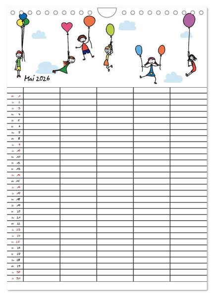 Produktbild: Fr&ouml;hlicher Familienplaner (Wandkalender 2026 DIN A4 hoch), CALVENDO Monatskalender