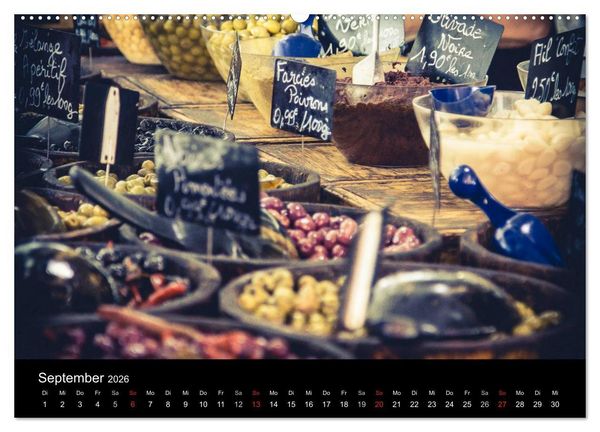 Produktbild: Erlebnis der Sinne - Franz&ouml;sischer Markt auf Korsika (hochwertiger Premium Wandkalender 2026 DIN A2 quer), Kunstdruck in Hochglanz