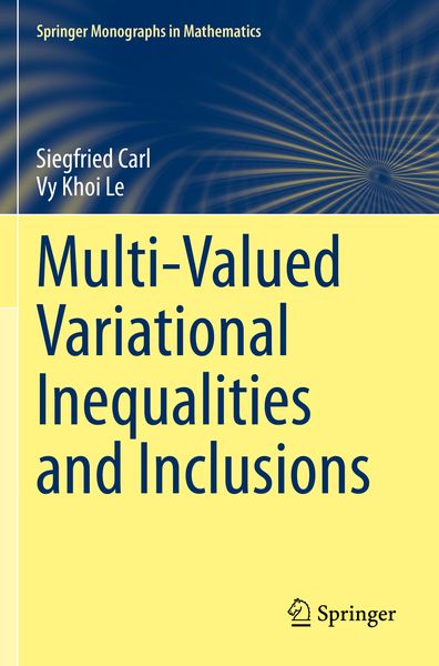 Produktbild: Multi-Valued Variational Inequalities and Inclusions