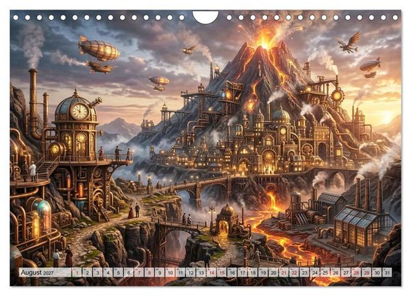Produktbild: Steampunkwelten - Das Herz der Zeit (Wandkalender 2027 DIN A4 quer), CALVENDO Monatskalender
