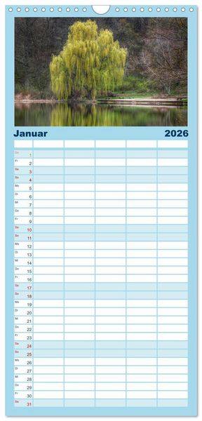 Produktbild: Familienplaner 2026 - B&auml;ume, der Atem der Natur mit 5 Spalten (Wandkalender, 21 x 45 cm) CALVENDO