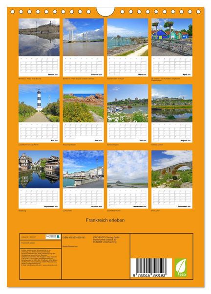 Produktbild: Frankreich erleben (Wandkalender 2026 DIN A4 hoch), CALVENDO Monatskalender