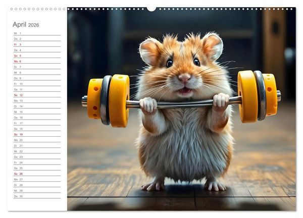 Produktbild: Hamster Olympiade - Der flauschigste Wettkampf des Jahres (hochwertiger Premium Wandkalender 2026 DIN A2 quer), Kunstdruck in Hochglanz