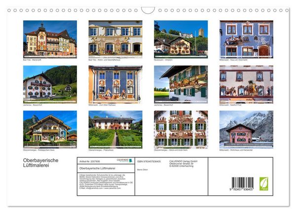 Produktbild: Oberbayerische L&uuml;ftlmalerei (Wandkalender 2026 DIN A3 quer), CALVENDO Monatskalender