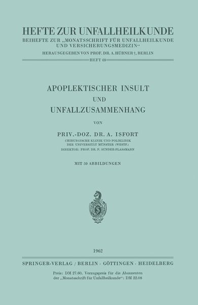 Produktbild: Apoplektischer Insult und Unfallzusammenhang