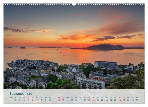 Produktbild: Norwegen von Oslo bis &Aring;lesund (hochwertiger Premium Wandkalender 2026 DIN A2 quer), Kunstdruck in Hochglanz