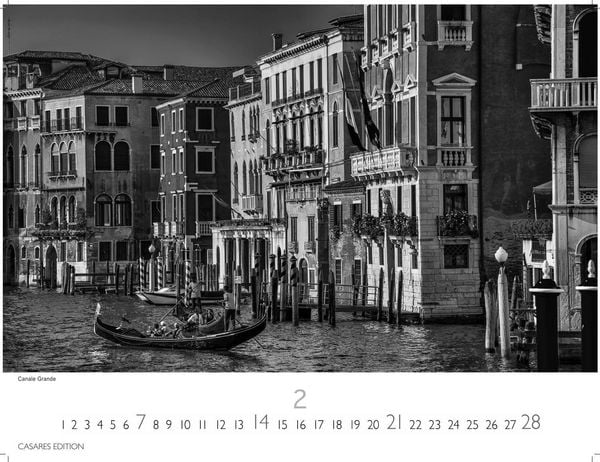 Produktbild: Venedig Kalender 2027 schwarz weiss &ndash; Wandkalender | Fotokalender Italien 42x55 &ndash; mit malerischen Fotos von Venedig , Italien