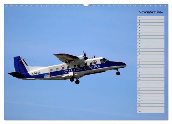 Produktbild: Flugzeuge &ndash; Starts und Landeanfl&uuml;ge Geburtstagsplaner (Wandkalender 2026 DIN A2 quer), CALVENDO Monatskalender