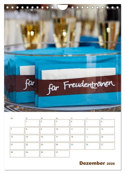 Produktbild: Hochzeitsfeeling (Wandkalender 2026 DIN A4 hoch), CALVENDO Monatskalender