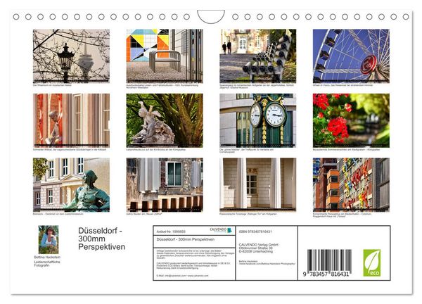 Produktbild: D&uuml;sseldorf - 300mm Perspektiven (Wandkalender 2026 DIN A4 quer), CALVENDO Monatskalender