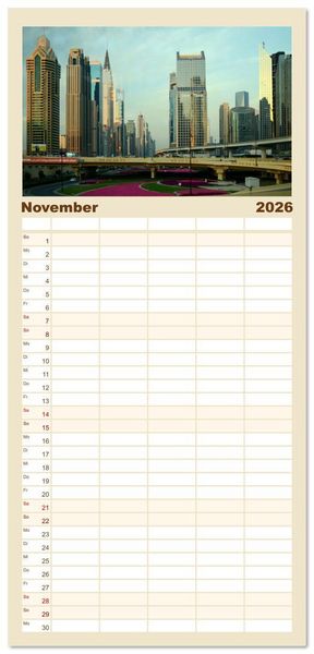 Produktbild: Familienplaner 2026 - Dubai, die Stadt der Superlative. mit 5 Spalten (Wandkalender, 21 x 45 cm) CALVENDO