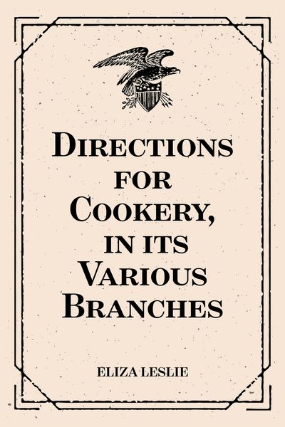 Produktbild: Directions for Cookery, in its Various Branches