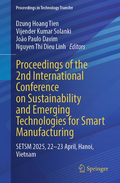 Produktbild: Proceedings of the 2nd International Conference on Sustainability and Emerging Technologies for Smart Manufacturing