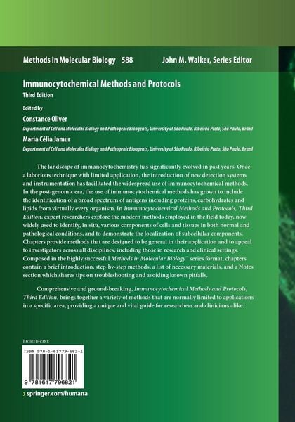 Produktbild: Immunocytochemical Methods and Protocols
