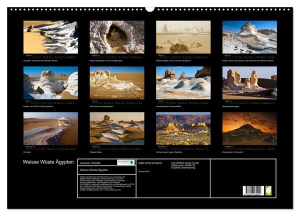 Produktbild: Weisse W&uuml;ste &Auml;gypten (Wandkalender 2026 DIN A2 quer), CALVENDO Monatskalender
