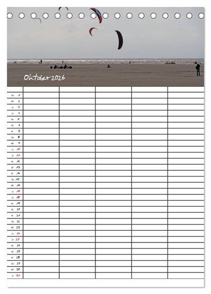 Produktbild: St. Peter Ording Familienplaner (Tischkalender 2026 DIN A5 hoch), CALVENDO Monatskalender