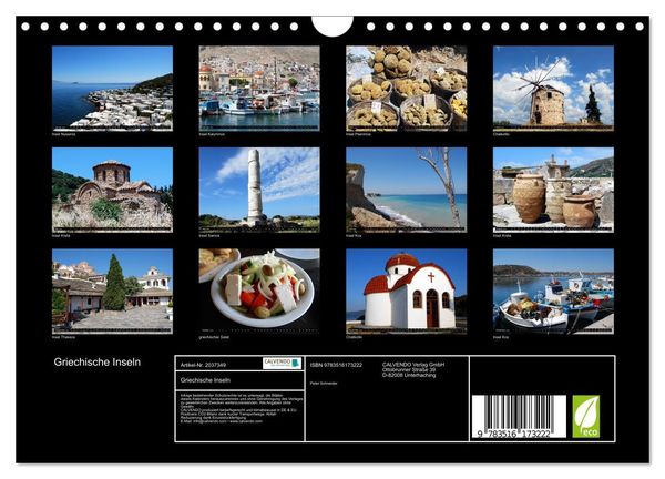 Produktbild: Griechische Inseln (Wandkalender 2026 DIN A4 quer), CALVENDO Monatskalender