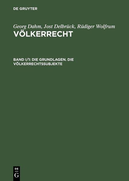 Produktbild: Die Grundlagen. Die V&ouml;lkerrechtssubjekte