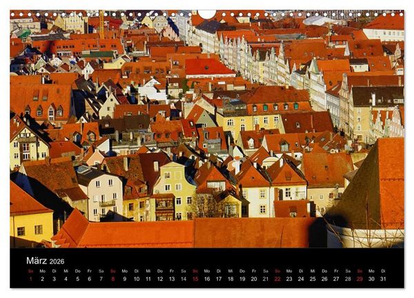 Produktbild: Landshut bei Tag und Nacht (Wandkalender 2026 DIN A3 quer), CALVENDO Monatskalender