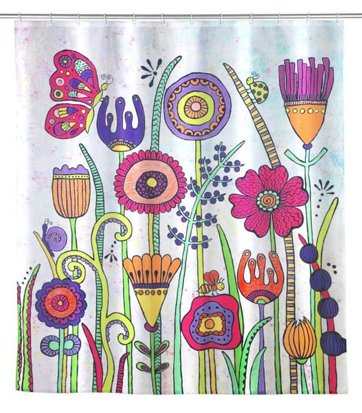 Duschvorhang Mod. Rollin'Art Full Bloom, Polyester, 180 x 200 cm, waschbar