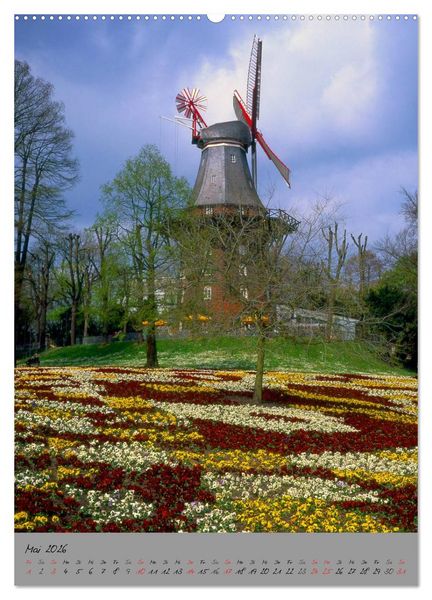 Produktbild: Windm&uuml;hlen in Norddeutschland (Wandkalender 2026 DIN A2 hoch), CALVENDO Monatskalender