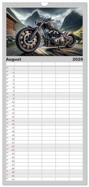 Produktbild: Familienplaner 2026 - Custom Dreams - Showbike Wonders mit 5 Spalten (Wandkalender, 21 x 45 cm) CALVENDO