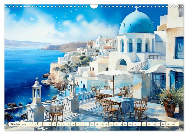 Produktbild: Santorini Inseltr&auml;ume (Wandkalender 2026 DIN A3 quer), CALVENDO Monatskalender
