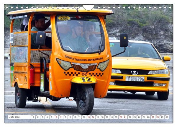 Produktbild: CUBA TAXIS - Havannas gelbe Flotte (Wandkalender 2026 DIN A4 quer), CALVENDO Monatskalender