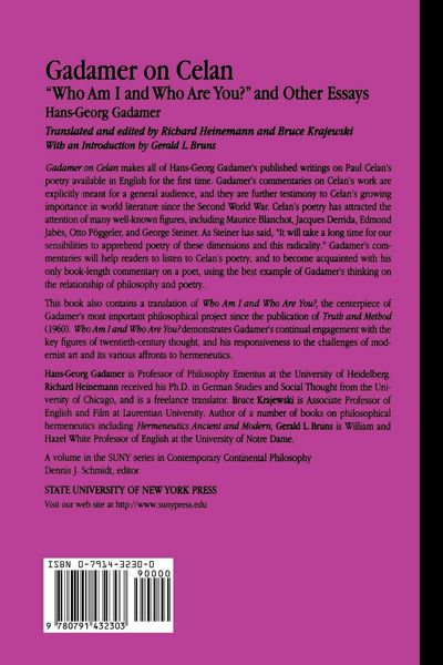 Produktbild: Gadamer on Celan